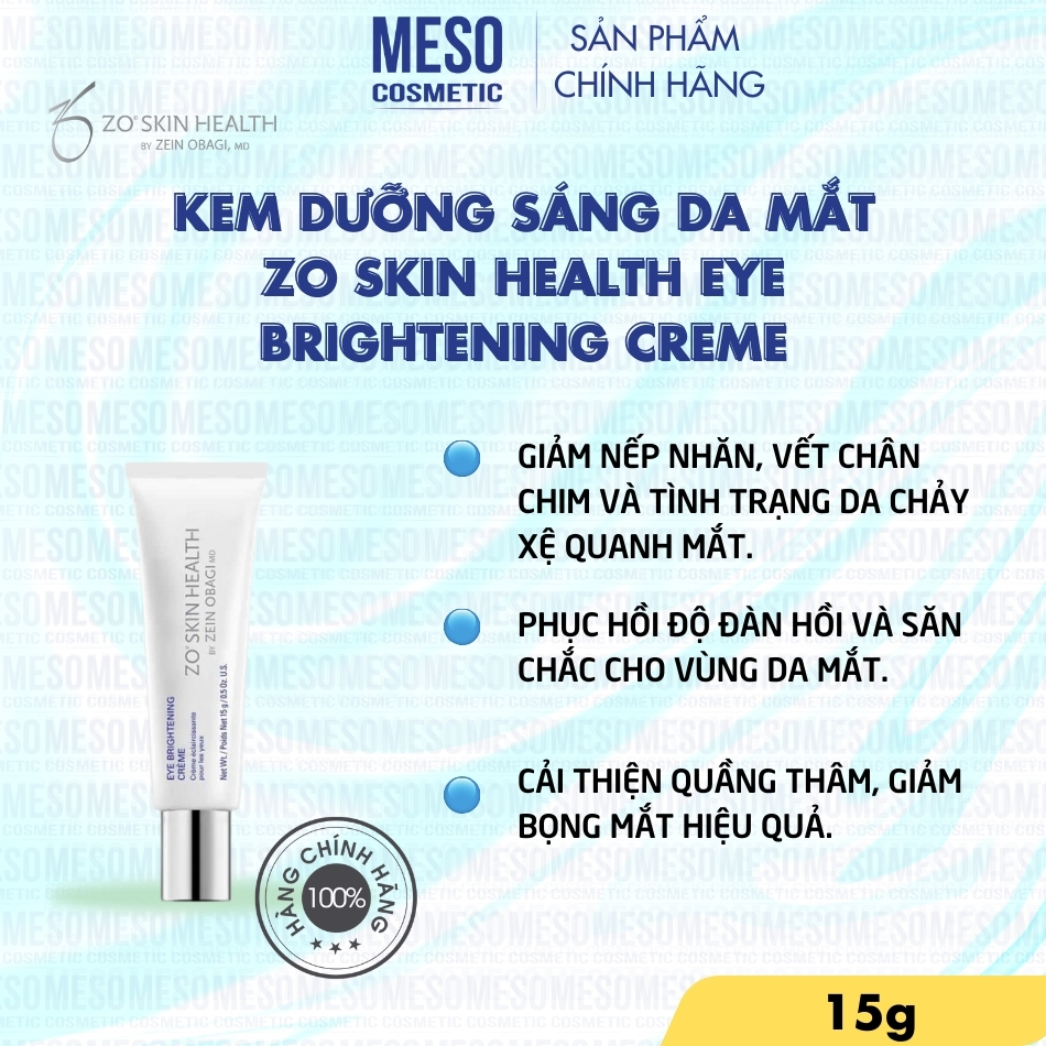 Kem dưỡng sáng da mắt Zo Skin Health Eye Brightening Creme 15g